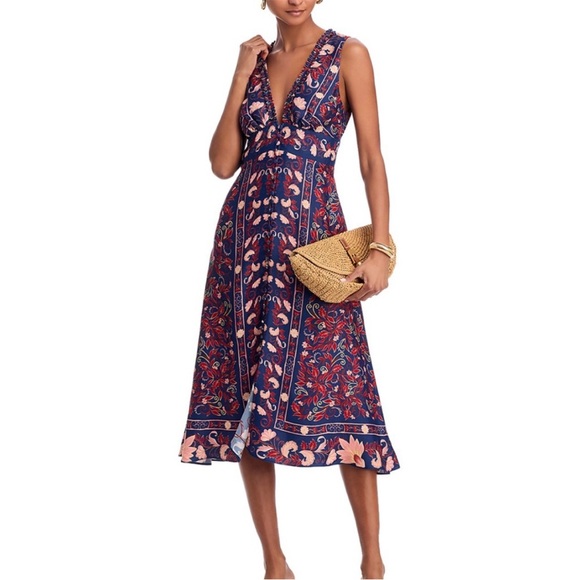 FARM Rio Boho Floral Scarf Midi Dress - Picture 5 of 5